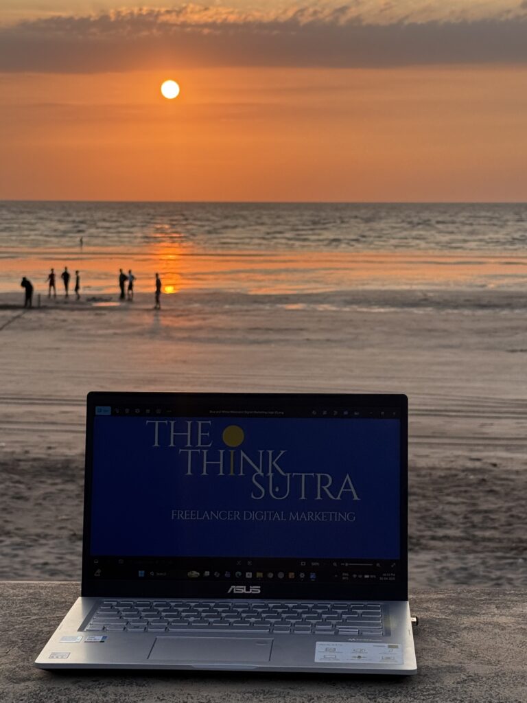 thethinksutra logo with sunset. creative photo